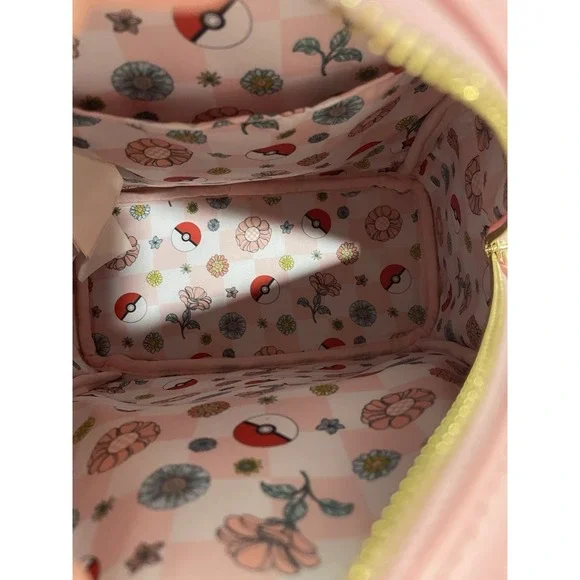 Loungefly x Pokémon Pikachu and Eevee Floral Mini Backpack - Picture 6 of 7